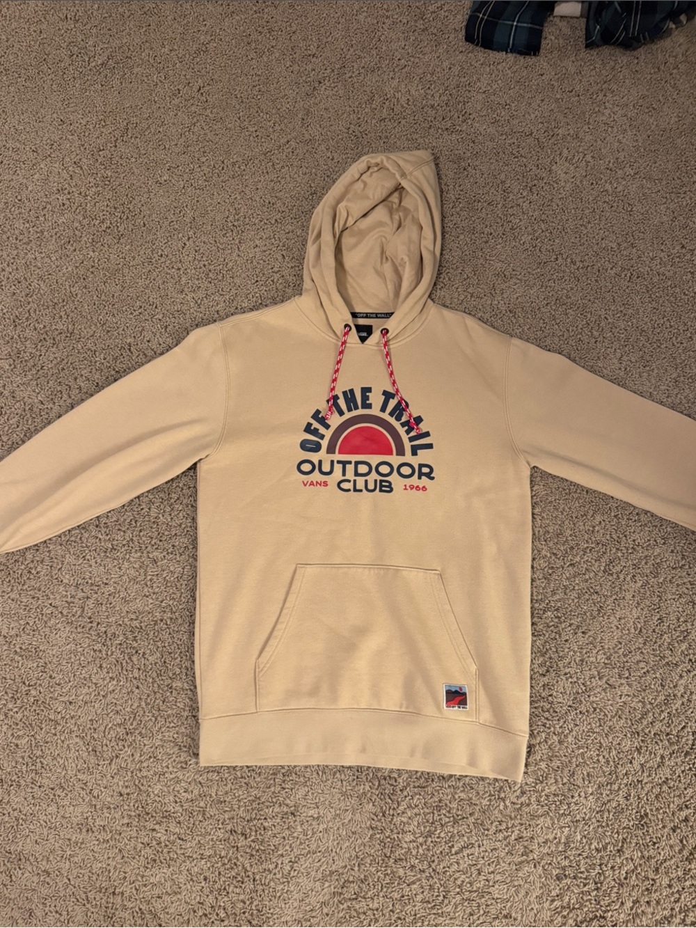 Vans Cream 'Outdoor Club' Pullover Hoodie with Graphic